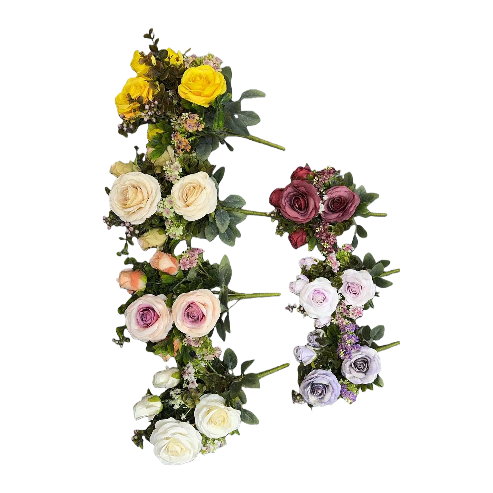 Monet's Garden artificial plastic flowers, handcrafted flower materials, 18 artificial flowers Item Picture