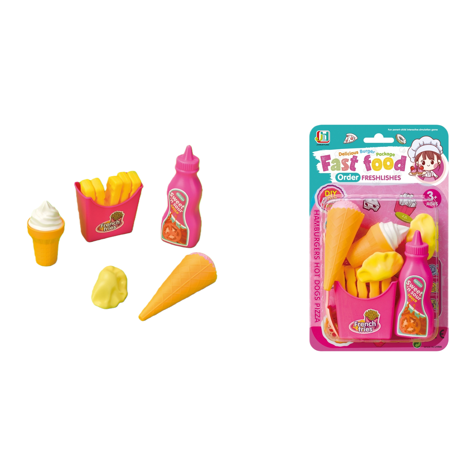 Children's mini kitchen toy set, kitchenware, fast food set, girls' small toys