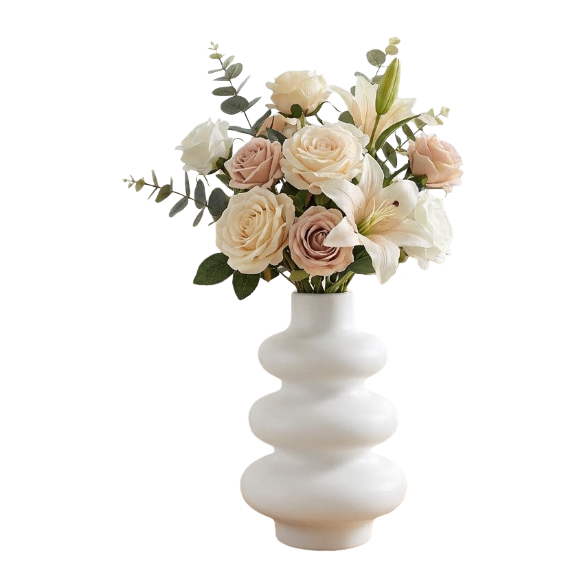The manufacturer wholesals imitation ceramic plastic vases and gourd-shaped decorative ornaments. The simulated artificial flower vase can store water Item Picture