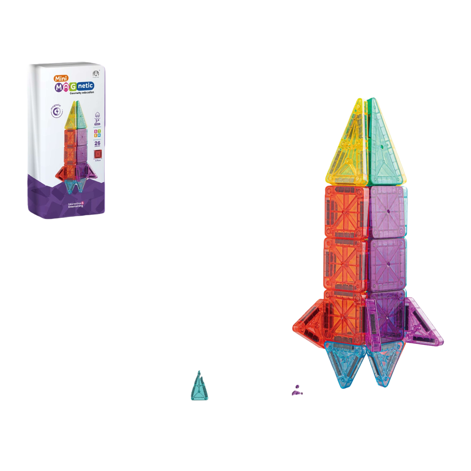Magnetic building block toys, rocket models, magnetic colored magnetic attraction blocks, magnetic sheets, magnetic balls Item Picture