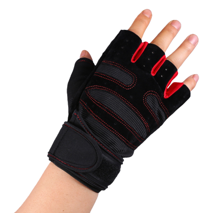 The foreign trade half-finger gloves for female students in autumn and winter expose fingers when writing. Thickened, warm and non-falling cotton