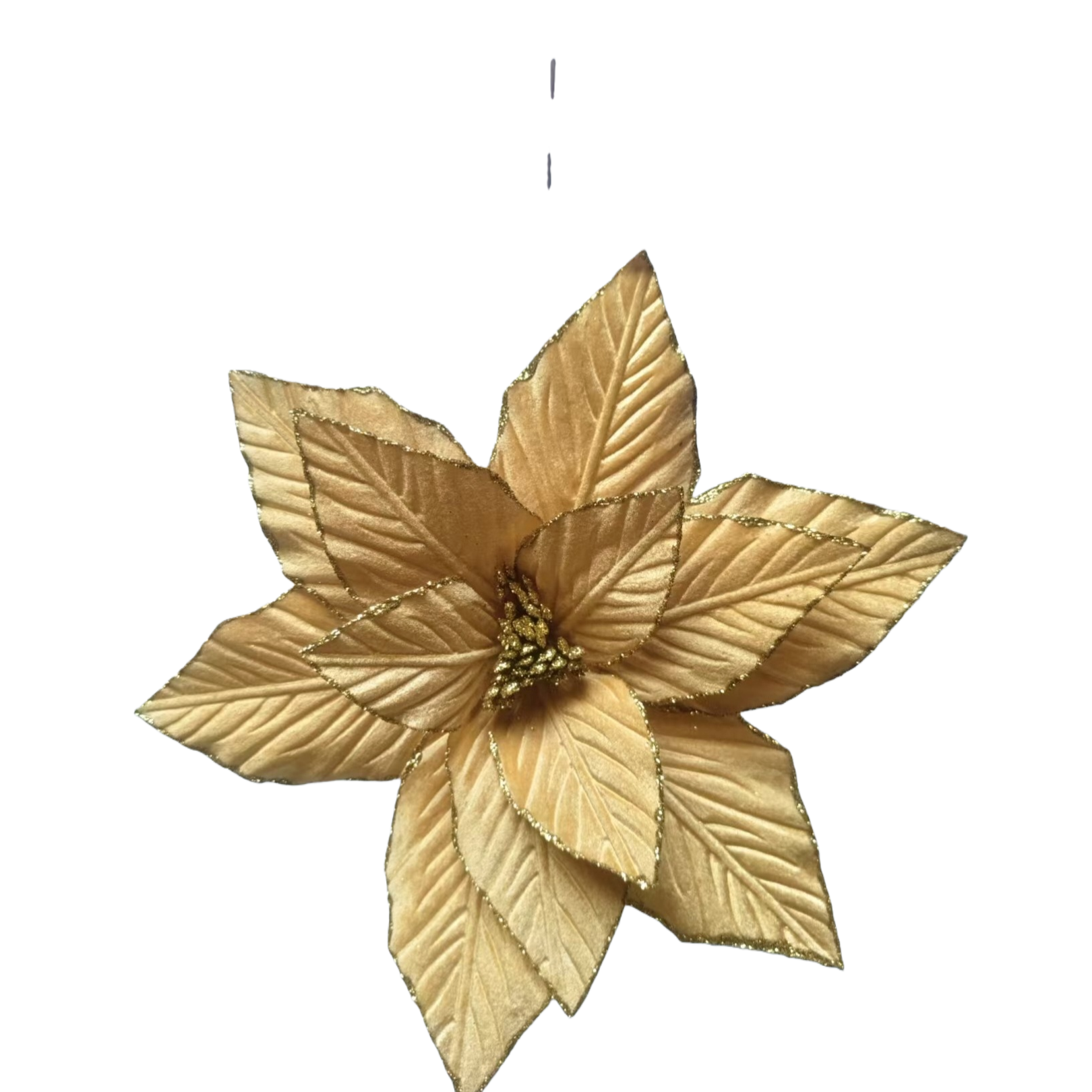 Flores de navidad sistema de oro decoraciones de árbol de navidad flores decoración de atmósfera de navidad Item Picture