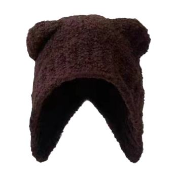 Autumn double-layer warm thickened knitted hat, unisex cold hat, European and American brim woolen hat wholesale, knitted hat solid color hat Item Picture