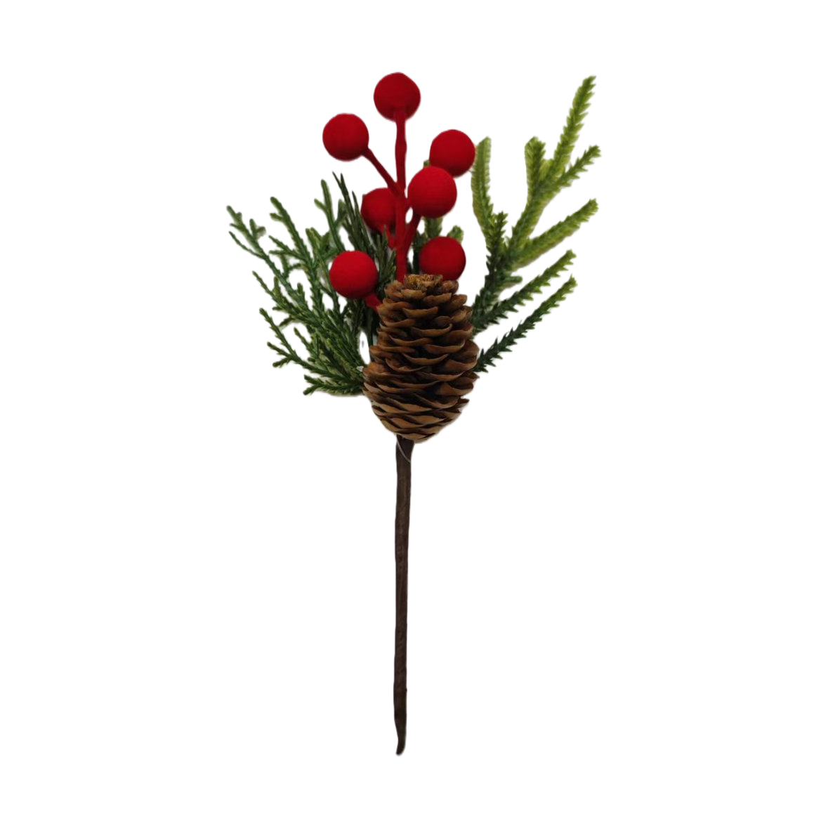 الزينة من التوت الصنوبري في عيد الميلاد مصحوبة بشريط اليد Item Picture