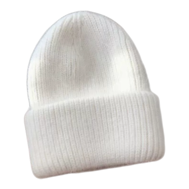 Fashionable and warm knitted cap, Korean style, versatile and fashionable, thickened warm outdoor skiing ear protects, white fleece Item Picture