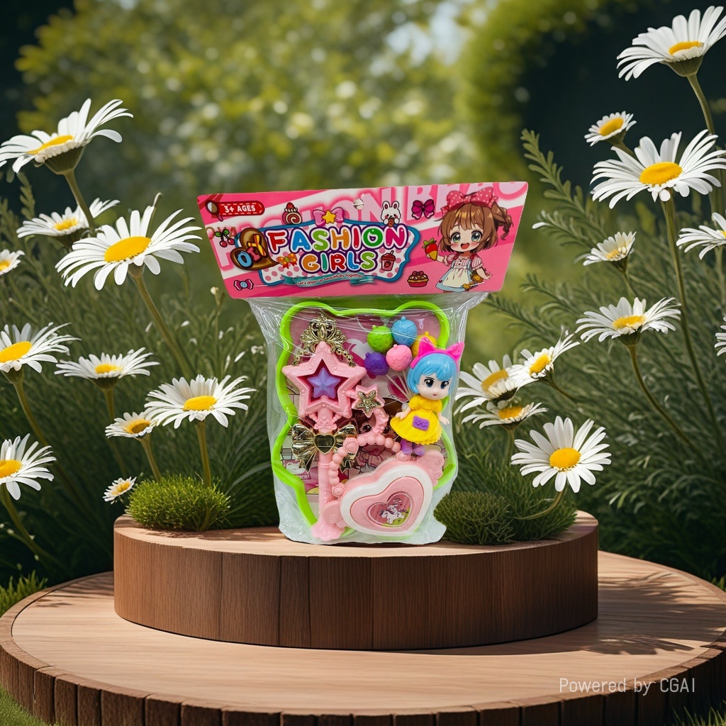 Mengke Castle Villa Toy Set, Fashionable Girl Miniature Model DIY Plaster Shining Meteor Treasure Box Specification image