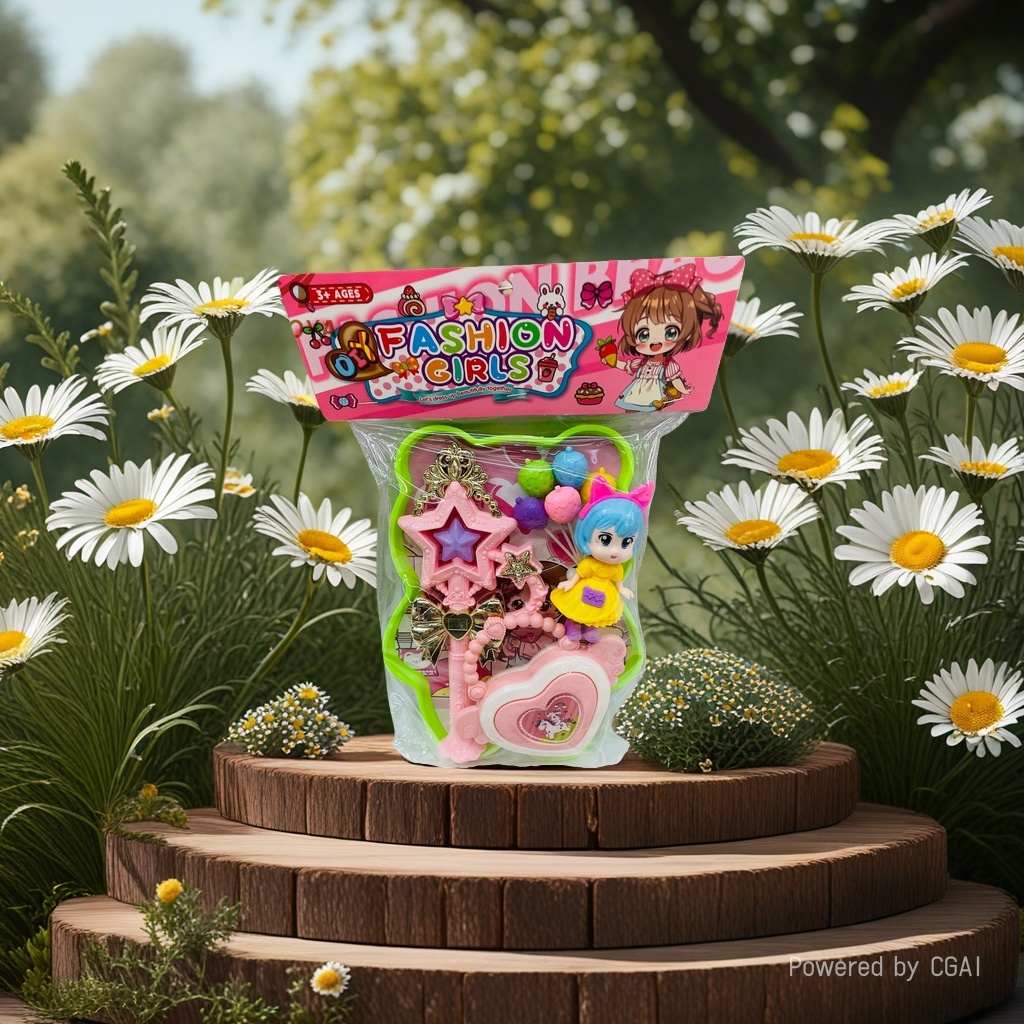 Mengke Castle Villa Toy Set, Fashionable Girl Miniature Model DIY Plaster Shining Meteor Treasure Box details Picture