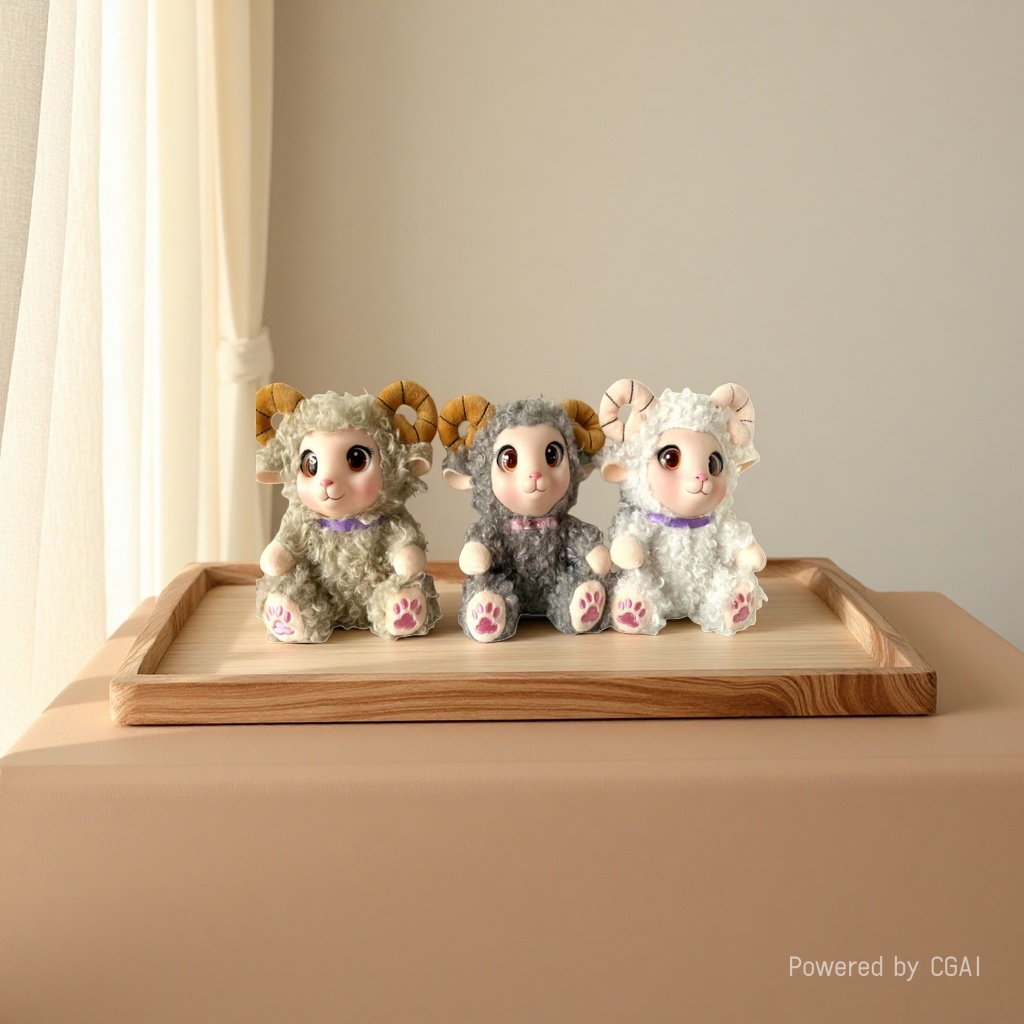 Little sheep dolls, plush toys, bells, little sheep dolls, children's sheep balls, soothing dolls, cross-border details Picture