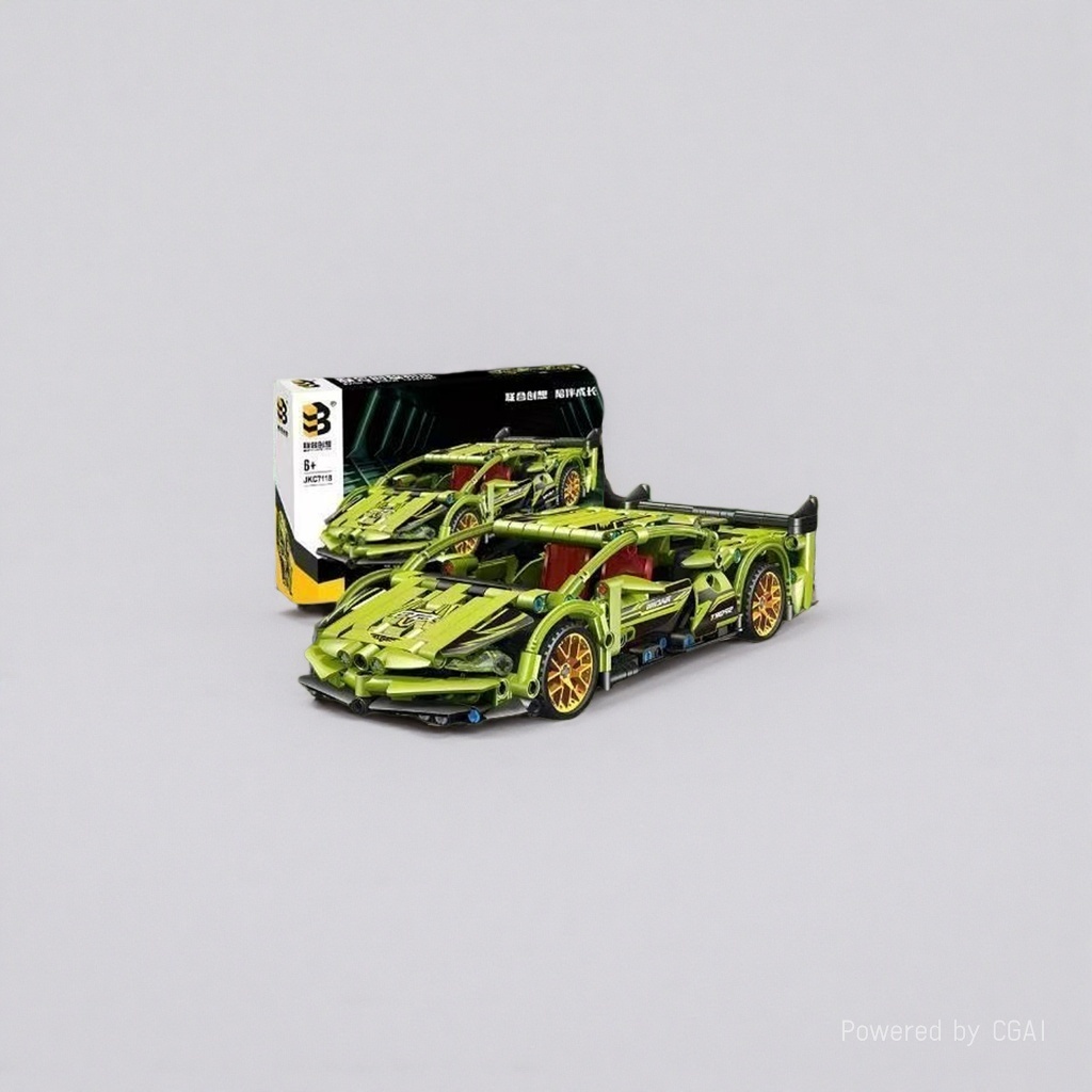 Green sports car model toys, police car toys, racing cars, acrylic car models, alloy motorcycle models Specification image