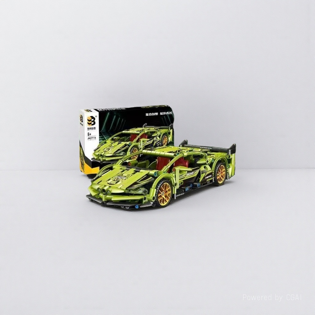 Green sports car model toys, police car toys, racing cars, acrylic car models, alloy motorcycle models Item Picture