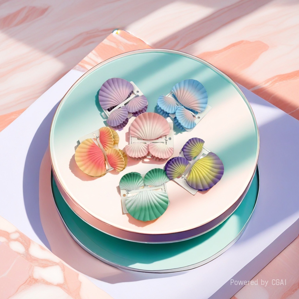 Colorful shell-shaped acetate shark clip, hairpin, fashionable hair clip Application Scenario