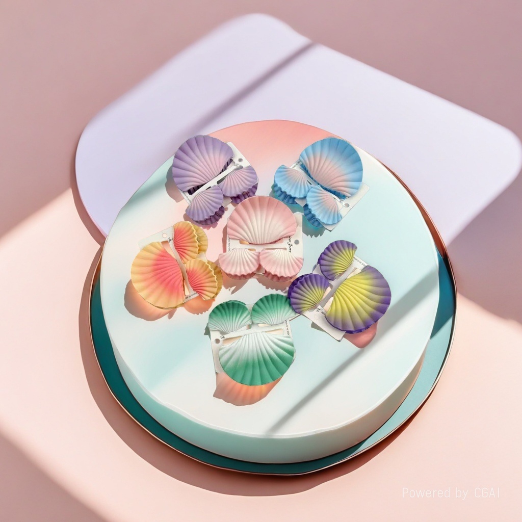 Colorful shell-shaped acetate shark clip, hairpin, fashionable hair clip Specification image
