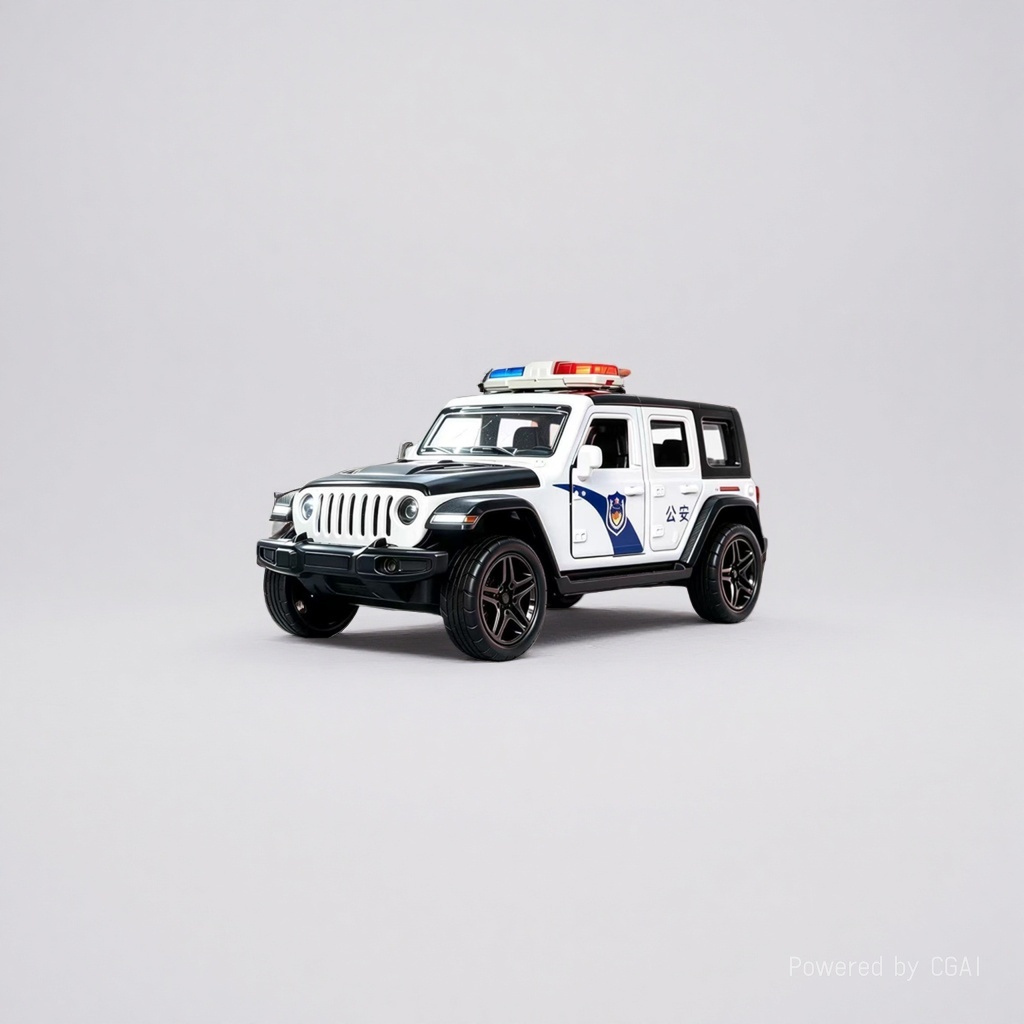 Jeep Wrangler police car alloy model toy racing car acrylic car model motorcycle model Specification image