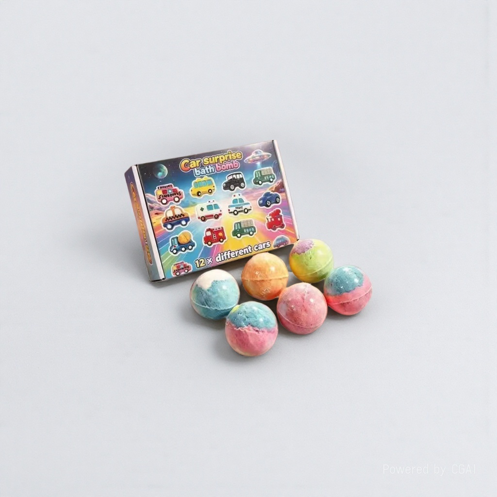 Colorful car-themed washing bags, bath balls, shampoo, water wash, label cloth, blank Item Picture