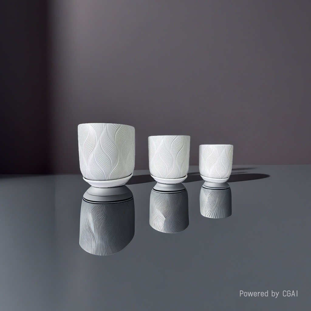 White wavy plastic hydroponic flower pot container, ceramic flower pot inner box Application Scenario