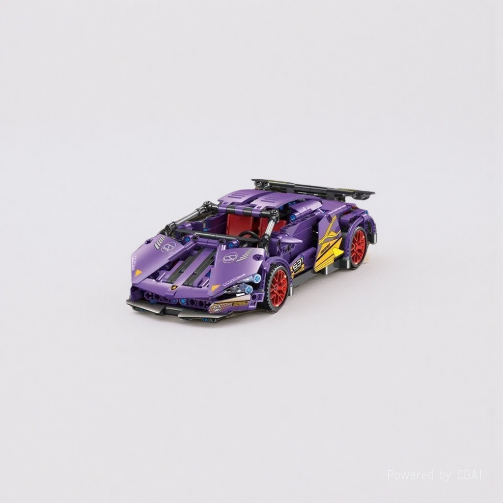The Lego purple racing building block set is compatible with LEGO Gundam racing models details Picture