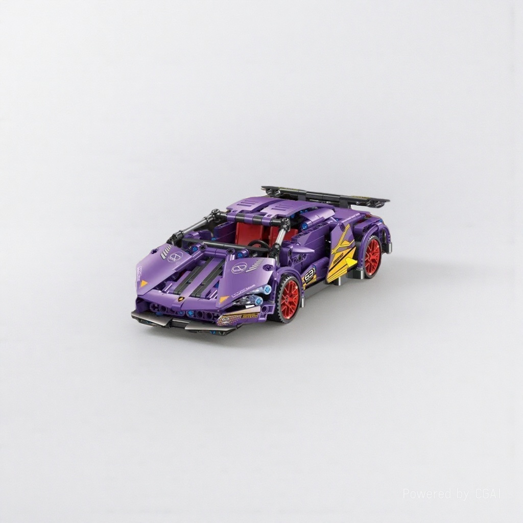 The Lego purple racing building block set is compatible with LEGO Gundam racing models