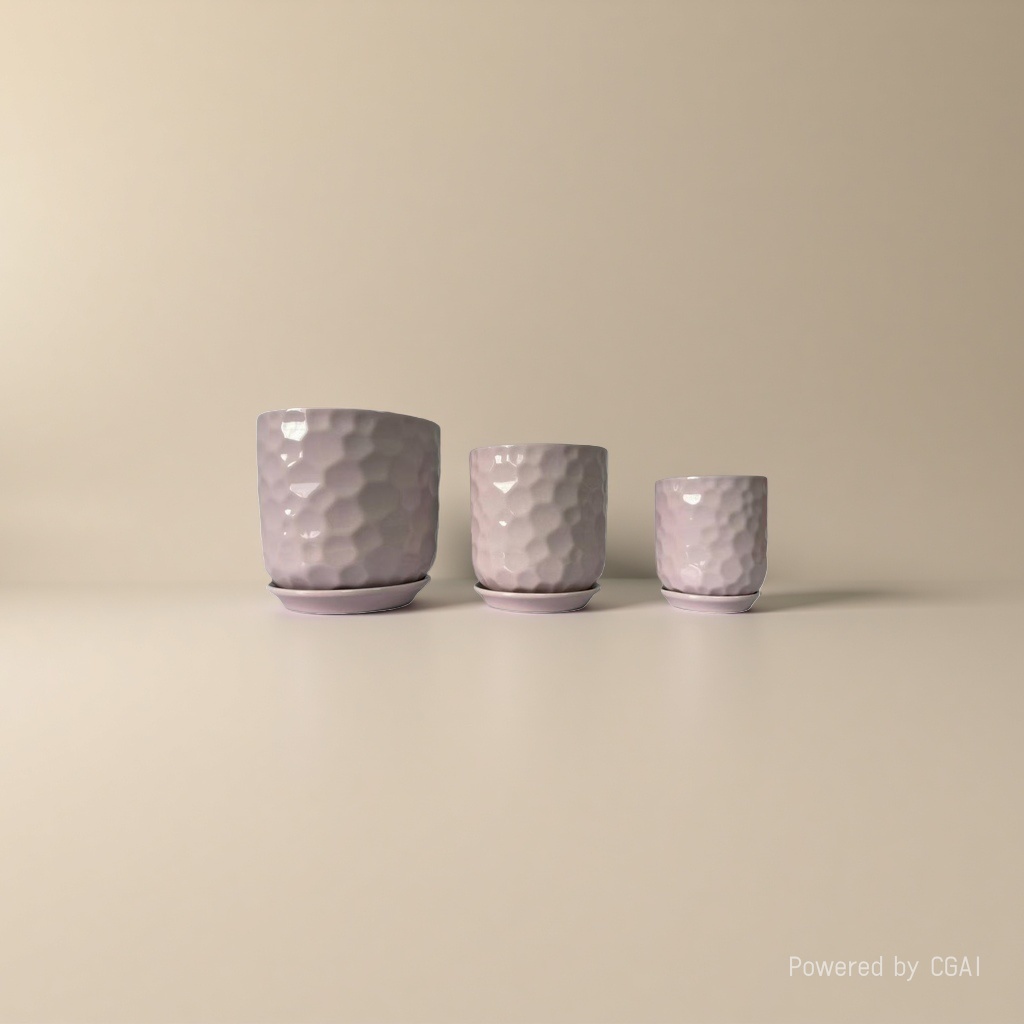 Pink honeycomb-textured ceramic flowerpot containers are suitable for hydroponic plastic flowerpot inner boxes Application Scenario