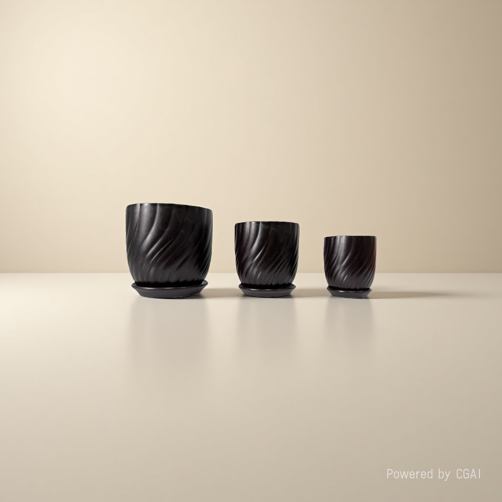 Black spiral-patterned plastic hydroponic flowerpot container with inner box, suitable for the main body of ceramic flowerpots Specification image