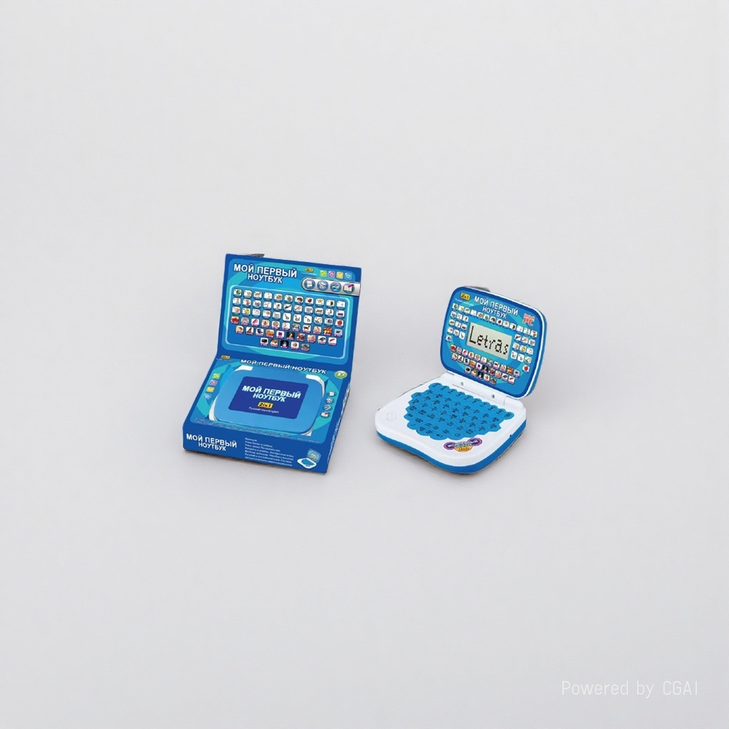 Yisirui AI Early Education Learning Machine, in the shape of a notebook computer, is a children's word reading machine with a card-inserting smart educational toy Specification image