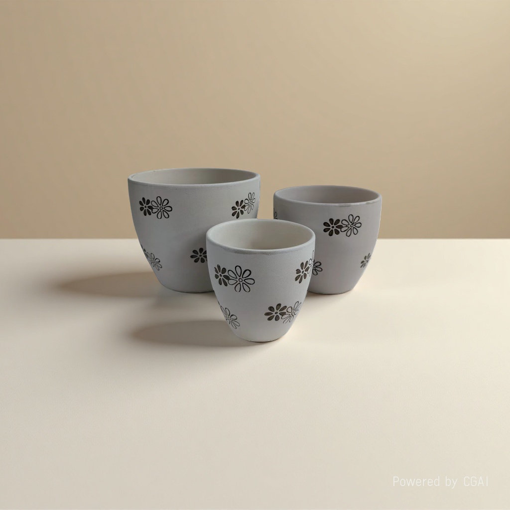 White ceramic hydroponic flowerpot, ceramic flowerpot inner box set Application Scenario