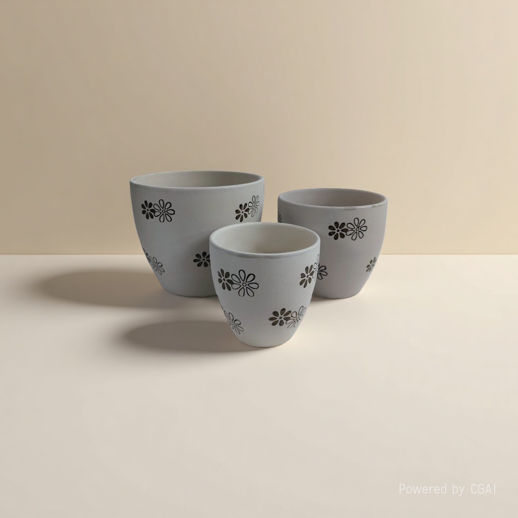 White ceramic hydroponic flowerpot, ceramic flowerpot inner box set Specification image