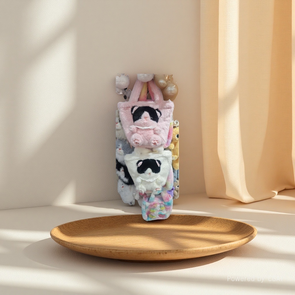 The new cat-shaped doll bag is cute, fluffy and fashionable. It's a cute and fun cartoon creative casual underarm handbag