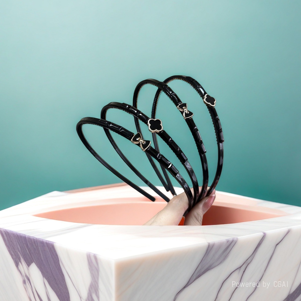 Black pearl children's headband base, fashionable and versatile headband