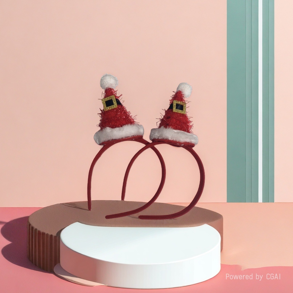 Christmas hat, pearl children's headwear and hair band base, sweet and cute holiday style