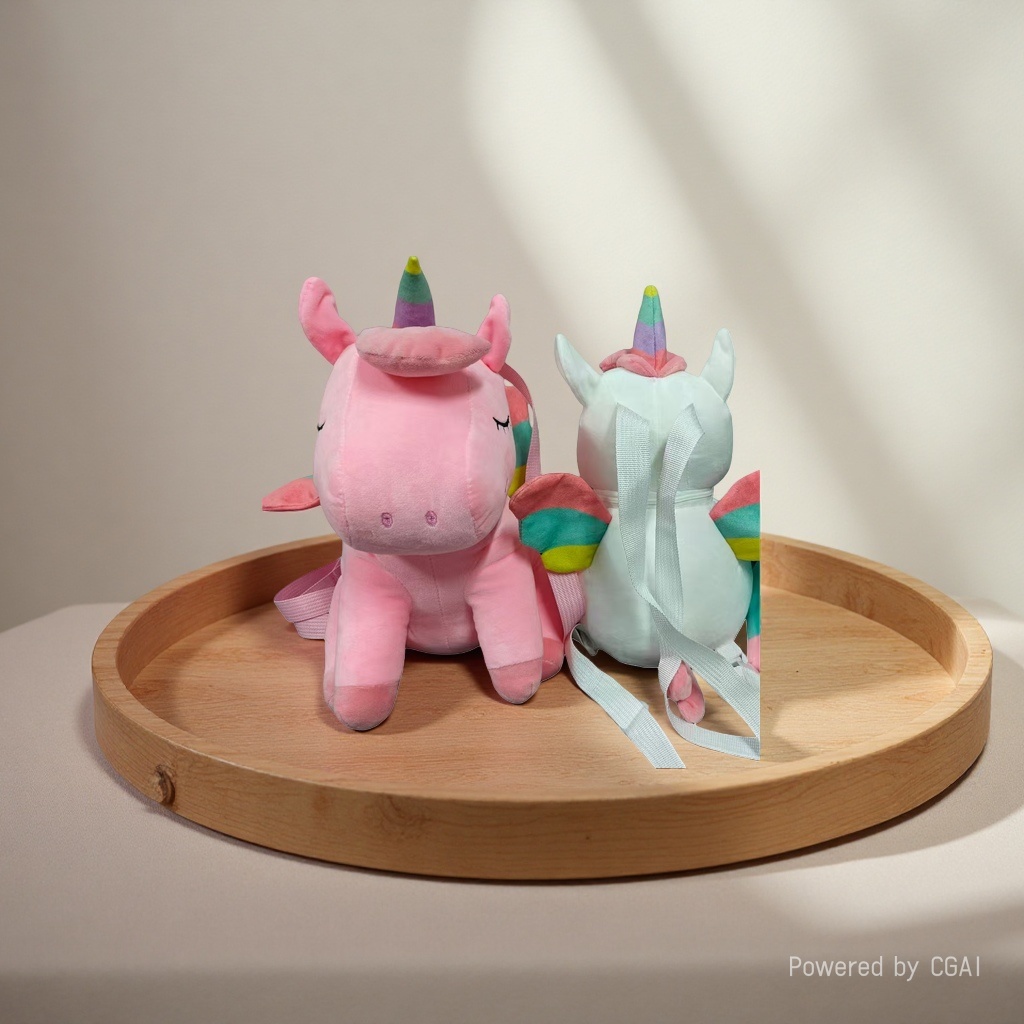 Cute unicorn doll, rainbow horse plush backpack, plush toy, birthday gift for girls details Picture