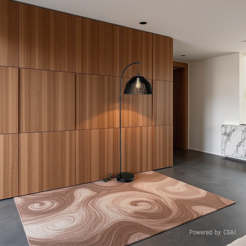 Industrial-style rattan woven floor lamp, standing study lamp Specification image
