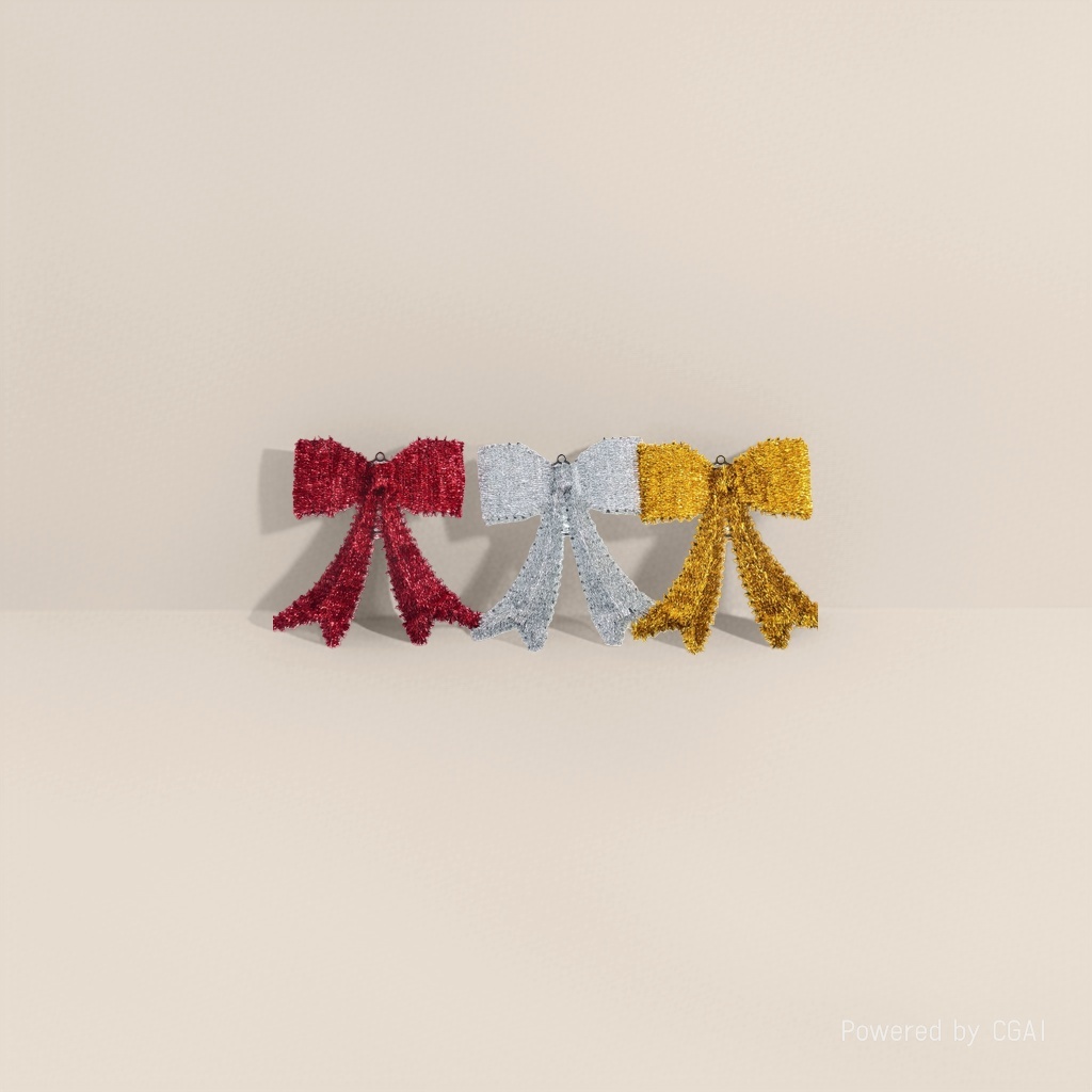 Christmas decorations, bows, Christmas pendants, and Christmas scene arrangements details Picture