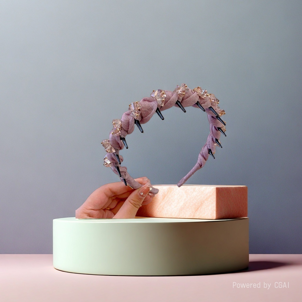 Pink fabric pearl children's headband base base headband