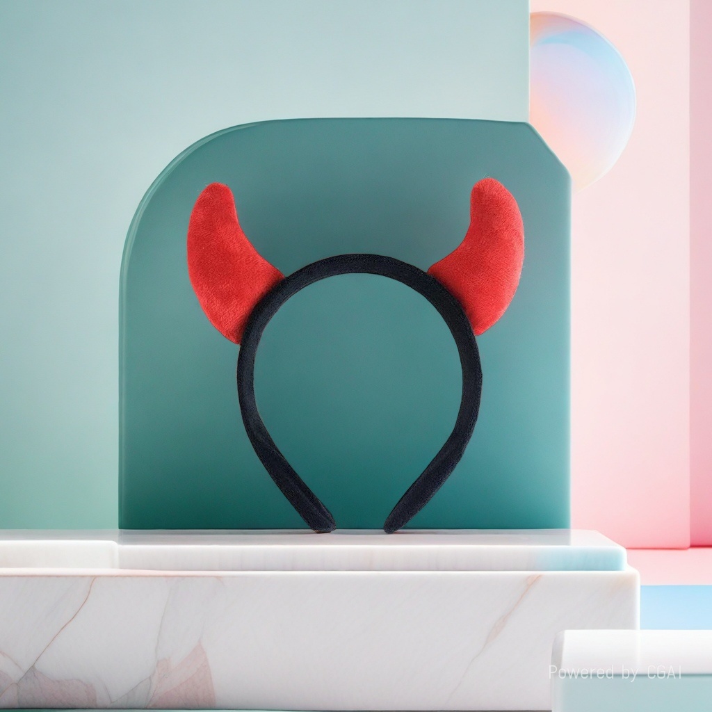 Red Devil's horn pearl children's headband base Application Scenario