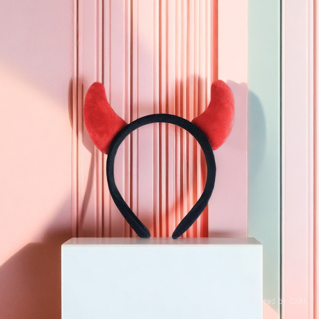 Red Devil's horn pearl children's headband base