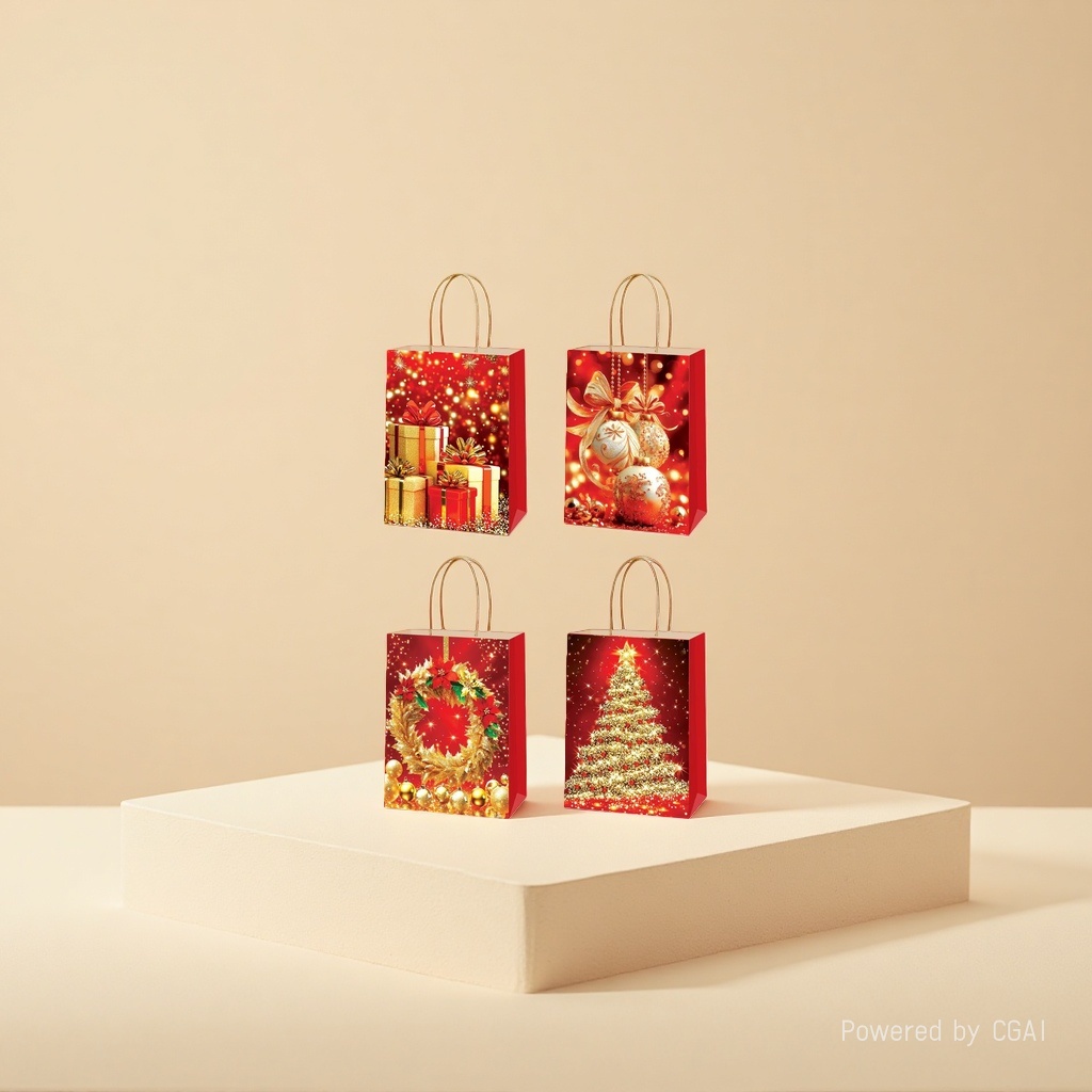 Christmas kraft paper gift bags as souvenirs for Christmas details Picture