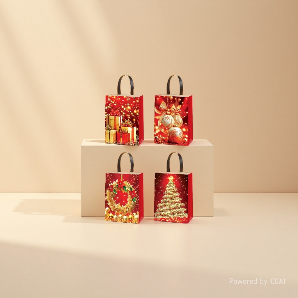 Christmas kraft paper gift bags as souvenirs for Christmas Application Scenario