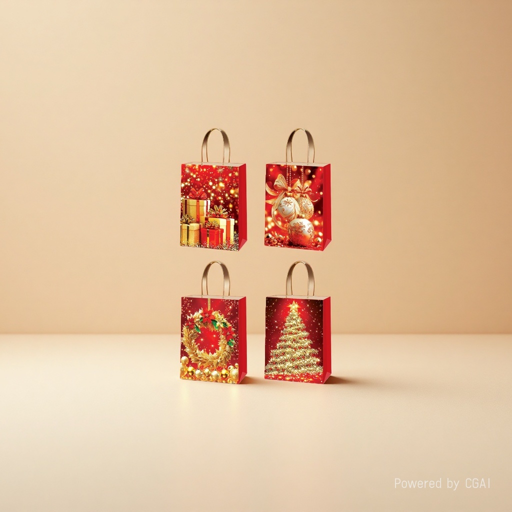 Christmas kraft paper gift bags as souvenirs for Christmas