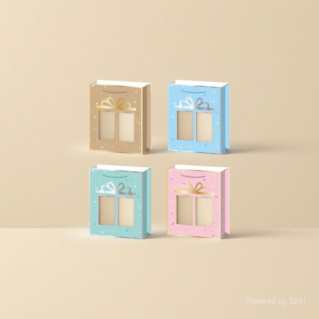 Special gift packaging boxes and paper bags for souvenirs are available in multiple sizes. The packaging is simple and elegant details Picture