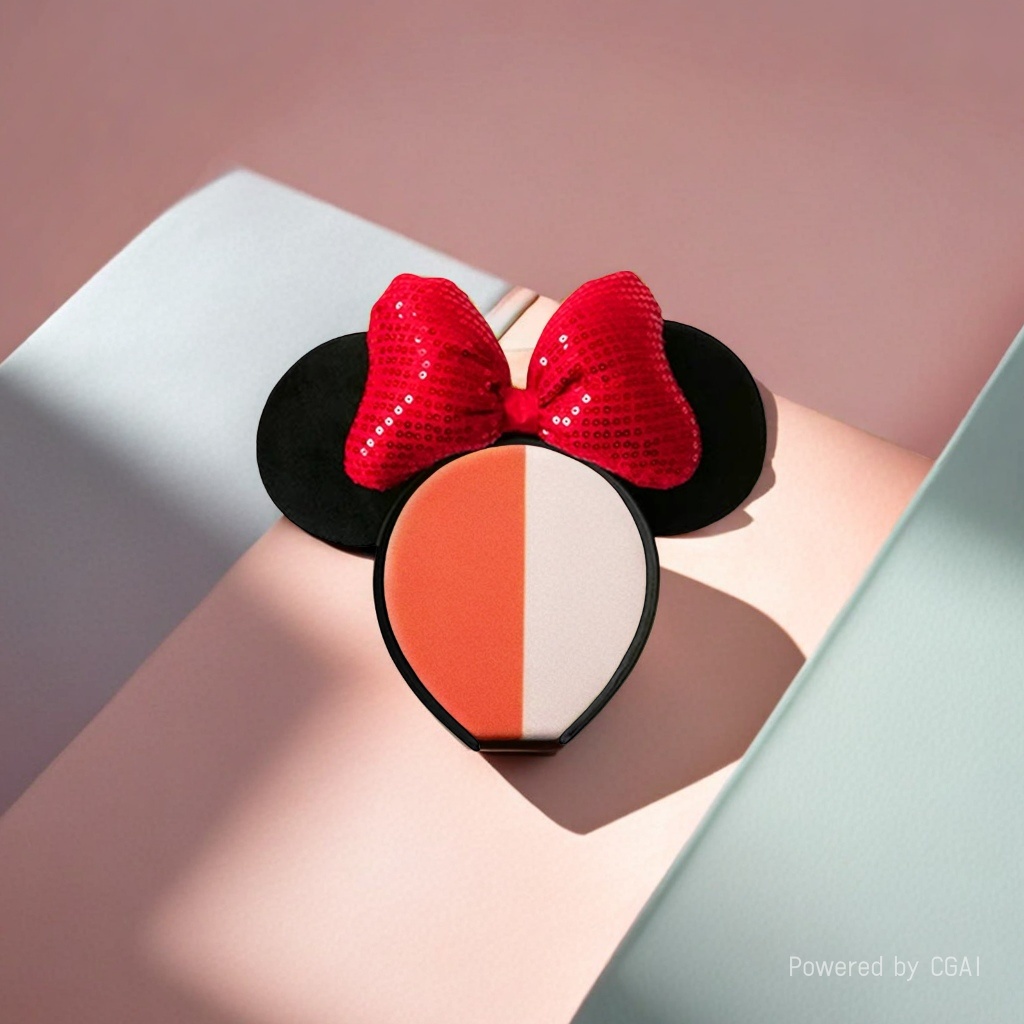 Red sequined bow, black Mickey Mouse ears, pearl children's headband base Application Scenario