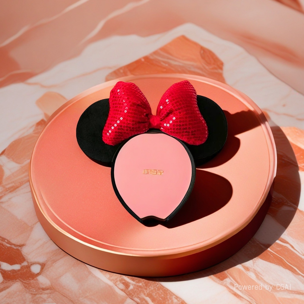 Red sequined bow, black Mickey Mouse ears, pearl children's headband base details Picture