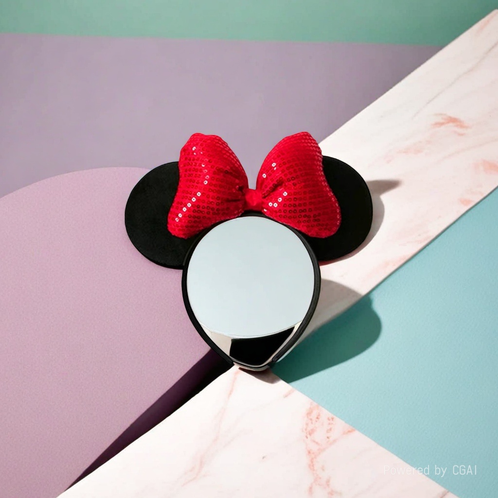 Red sequined bow, black Mickey Mouse ears, pearl children's headband base Specification image