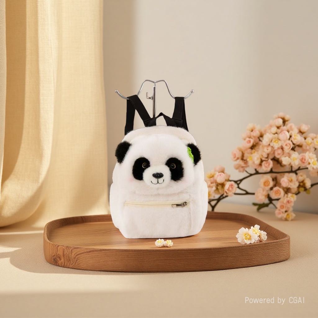 Cartoon backpack, cute little panda, fun student schoolbag, plush doll, breathable and versatile parent-child bag Application Scenario