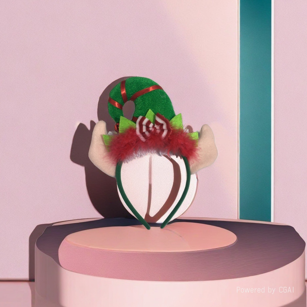 Christmas-themed pearl children's headband base, sweet and cute holiday headband