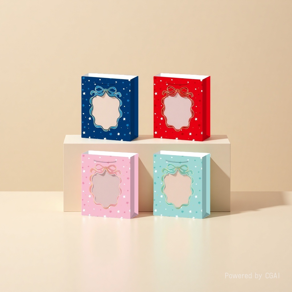 Tipetoys Gilded window star Bow gift Bag Specification image