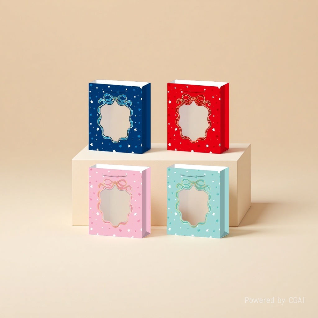 Tipetoys Gilded window star Bow gift Bag details Picture