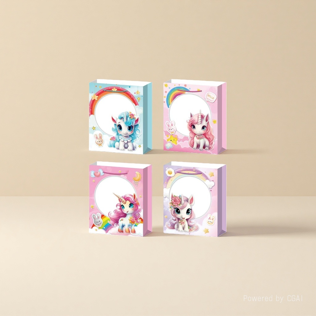 Special gift packaging box and paper bag for cartoon unicorn souvenirs Application Scenario
