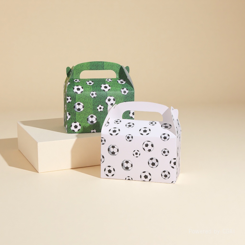 Collecting football-patterned paper boxes around star teams