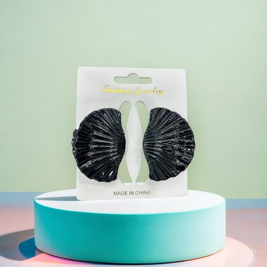 Fashionable jewelry black shell-shaped acetic acid shark clip clip hairpin Specification image