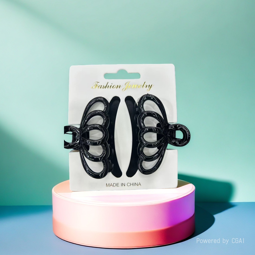 Black acetate shark grabber, large hairpin, fashionable and simple hairpin 114919525 details Picture